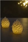 PINECONE CANDLE W/LED AND TIMER 2PCS SET