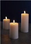 BLOCK CANDLE W/3D LED FLAME Ø7.5 H10CM