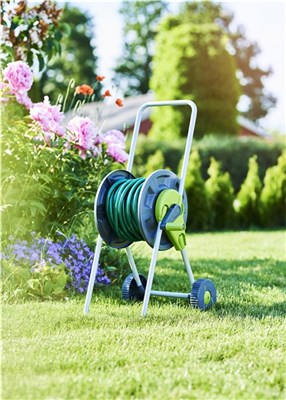 45M 1/2" hose Home Garden Water Reel Holder Trolley Cart Watering Outdoor Tool 