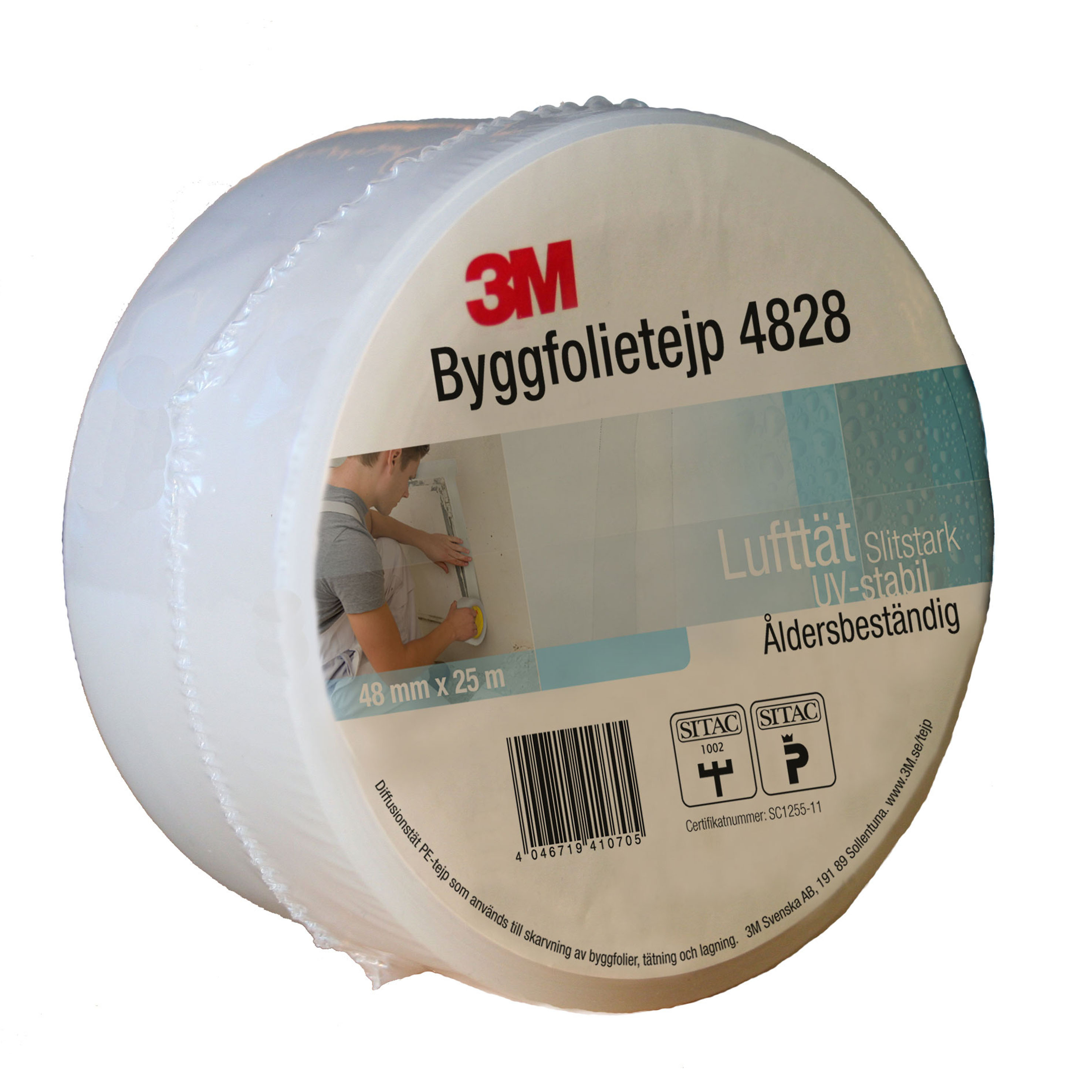 BYGGFOLIETAPE 4828 48MMX25M KLAR 3M